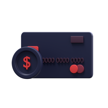 Credit Card And Coin  3D Icon