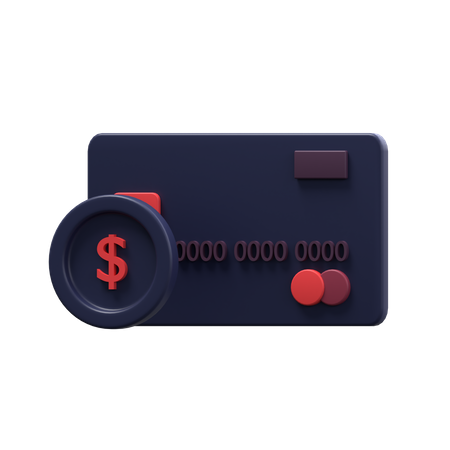 Credit Card And Coin  3D Icon
