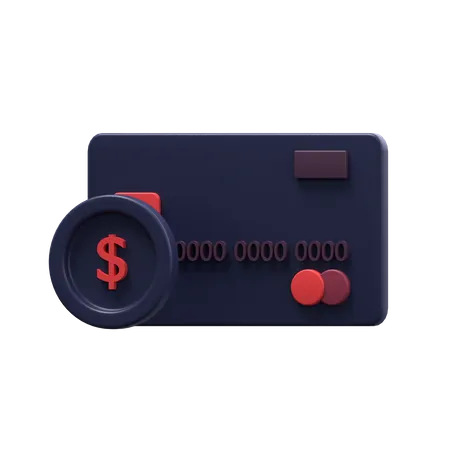 Credit Card And Coin  3D Icon
