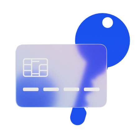 Credit Card And Key  3D Icon
