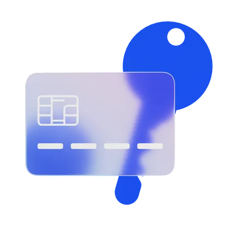 Credit Card And Key  3D Icon