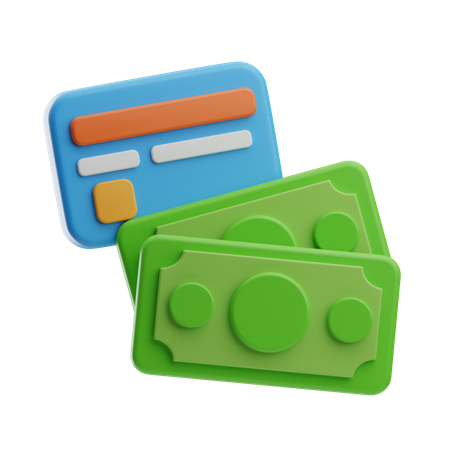 Credit Card And Money  3D Icon