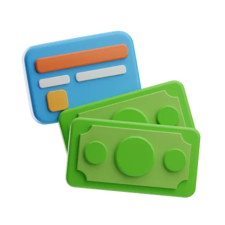 Credit Card And Money  3D Icon