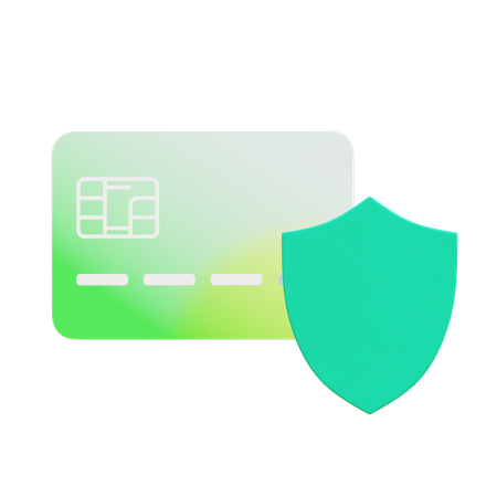 Credit Card And Shield  3D Icon