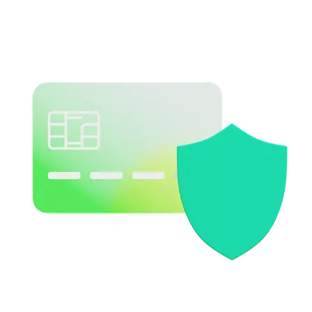 Credit Card And Shield  3D Icon