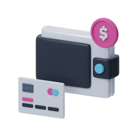 Credit Card And Wallet  3D Icon