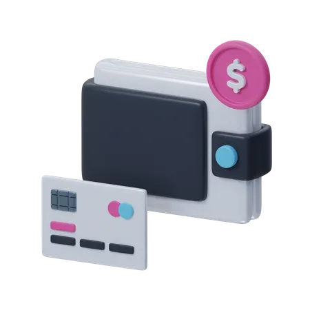 Credit Card And Wallet  3D Icon