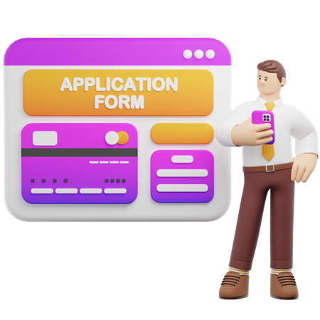 Credit Card Application  3D Icon
