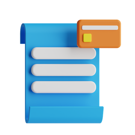 Credit Card Bill  3D Icon