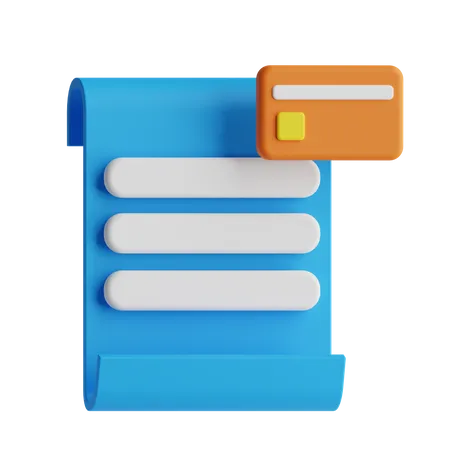 Credit Card Bill  3D Icon