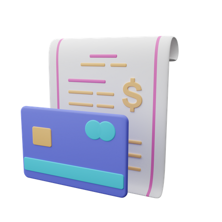 Credit card bill  3D Icon