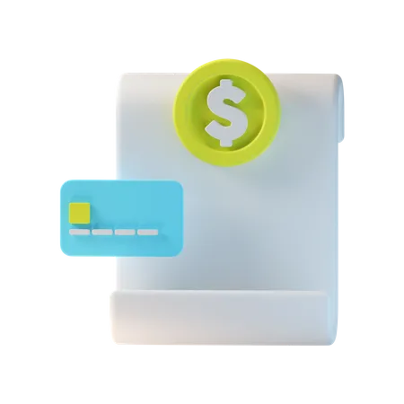 Credit Card Bill  3D Icon