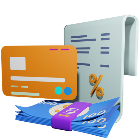Credit Card Bill  3D Icon