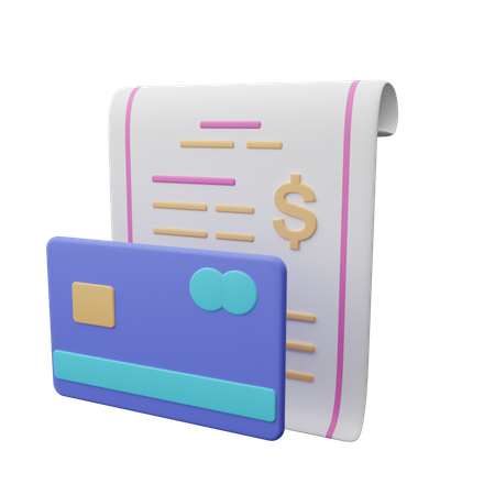 Credit card bill  3D Icon