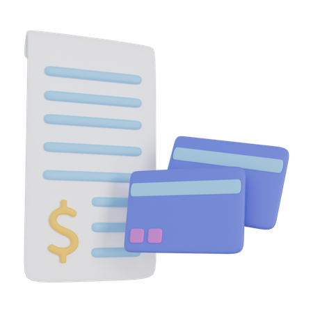Credit Card Bill  3D Icon