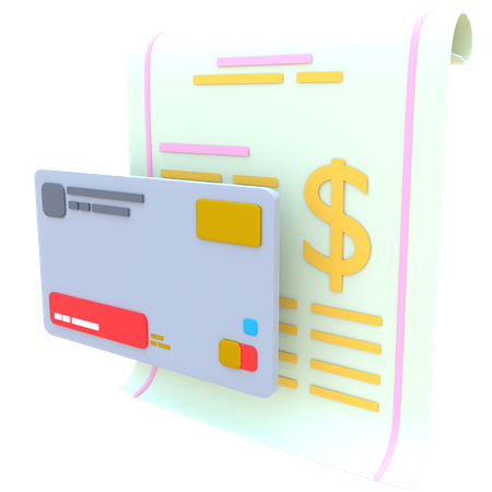 Credit Card Bill  3D Icon