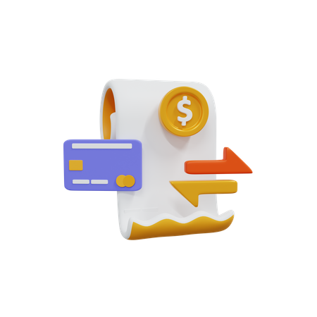 Credit Card Bill  3D Icon