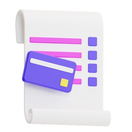 Credit Card Bill  3D Icon