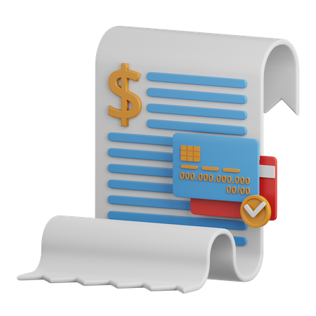 Credit Card Bill  3D Icon