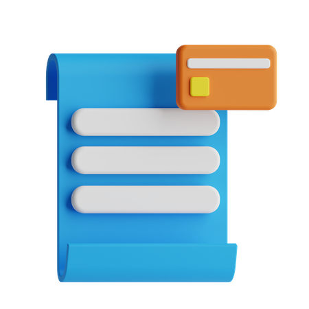 Credit Card Bill  3D Icon