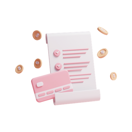 Credit Card Bill  3D Icon