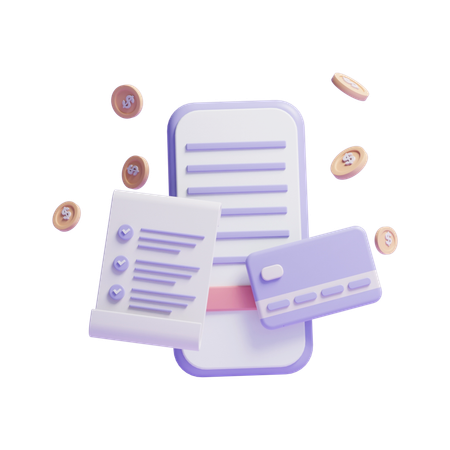 Credit Card Bill  3D Icon