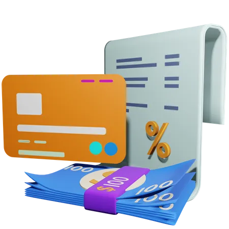 Credit Card Bill  3D Illustration