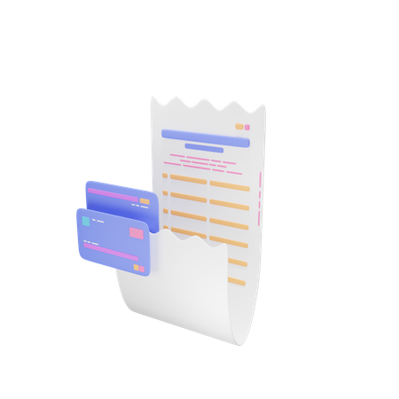 Credit card bill  3D Illustration