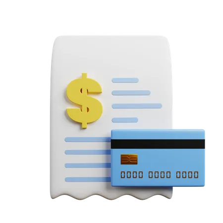 Credit Card Bill  3D Illustration