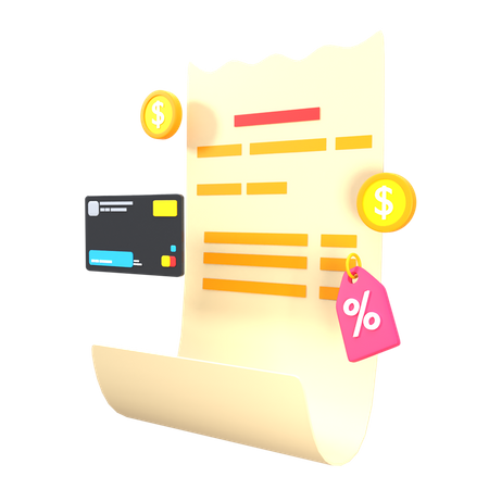 Credit Card Bill  3D Illustration