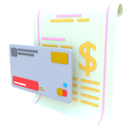 Credit Card Bill  3D Illustration