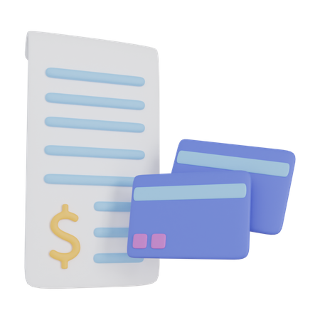 Credit Card Bill  3D Illustration