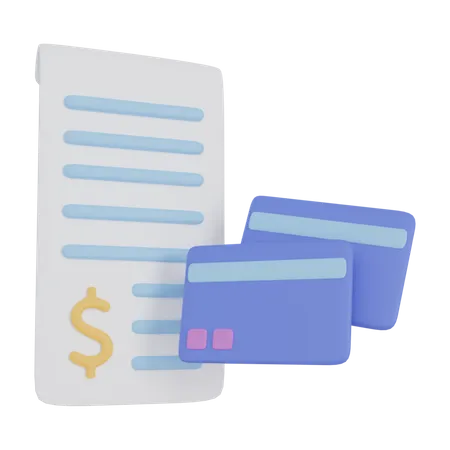 Credit Card Bill  3D Illustration