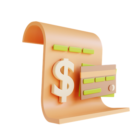 Credit Card Bill  3D Illustration