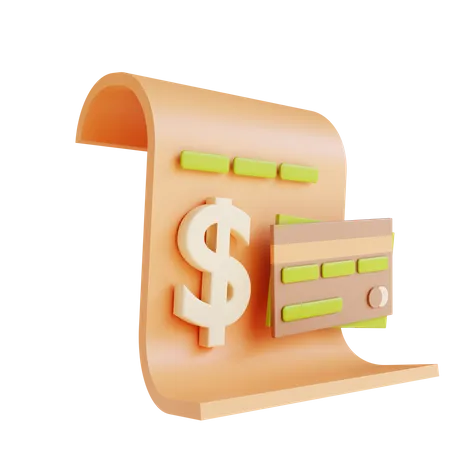 Credit Card Bill  3D Illustration