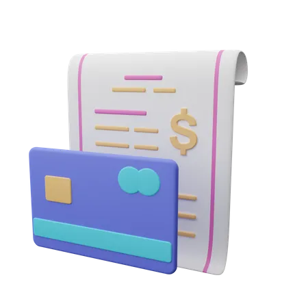 Credit card bill  3D Icon
