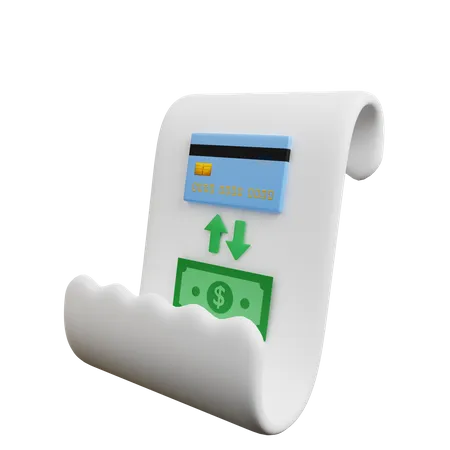 3 D Illustration Of Payment Concept Icon Paper With Credit Card Swap Money On Paper 3D Illustration