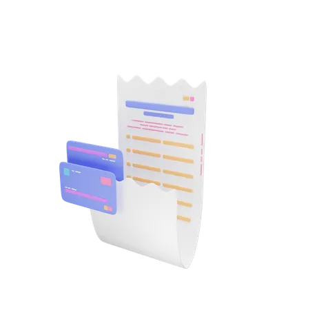 Credit card bill  3D Illustration