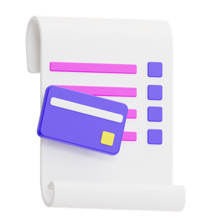 Credit Card Bill 3D Icon