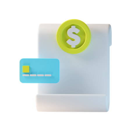 Credit Card Bill  3D Icon