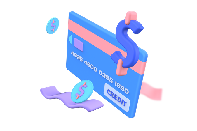 Credit card Bill Payment  3D Illustration