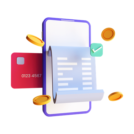 Credit Card Bill Payment  3D Illustration