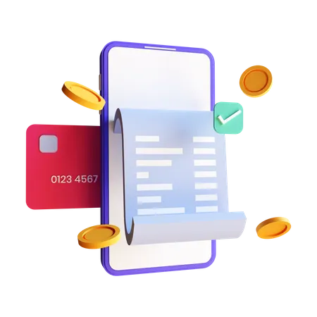 Credit Card Bill Payment  3D Illustration