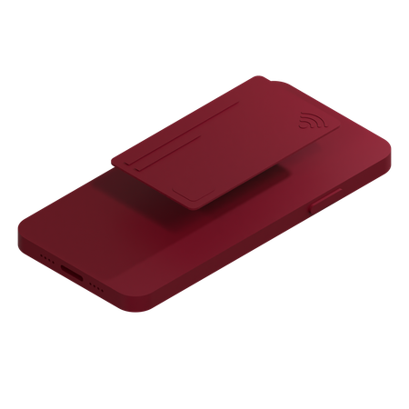 Credit Card Burgundy Full  3D Icon