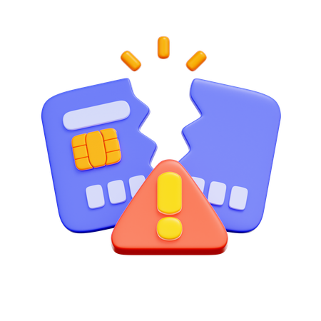 Credit Card Debt Warning  3D Icon