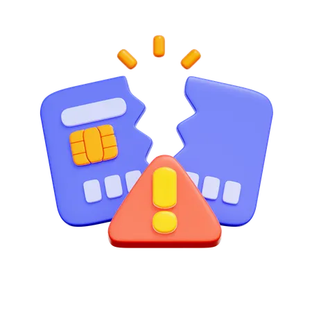 Credit Card Debt Warning  3D Icon