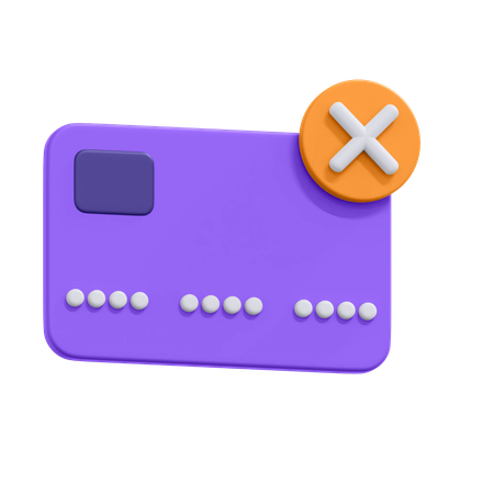 Credit Card Declined  3D Icon
