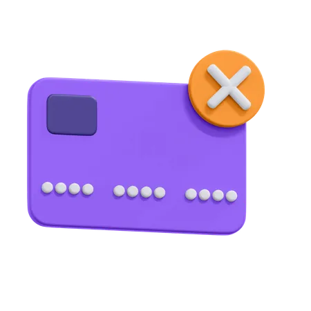 An Icon Of Credit Card Declined In 3 D Format 3D Icon