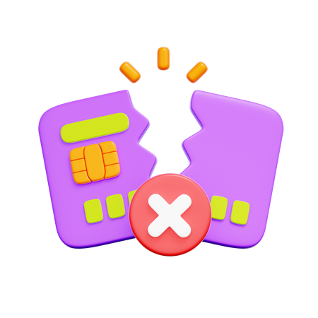 Credit Card Declined  3D Icon