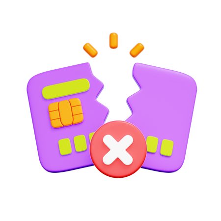 Credit Card Declined  3D Icon